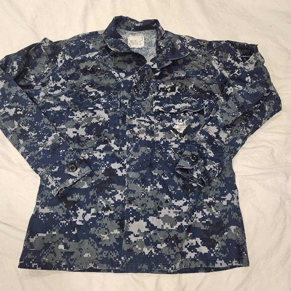 US NAVY Digital Blue Camo NWU Uniform Shirt/Jacket SMALL SHORT